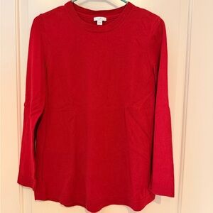 J.Jill Small red tunic sweater cotton, rayon, Nylon EUC